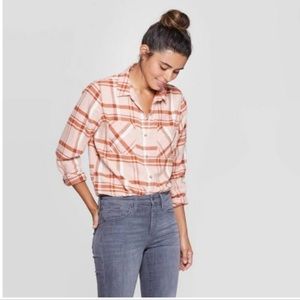 Universal Thread Long Sleeve Plaid Flannel Button-Down